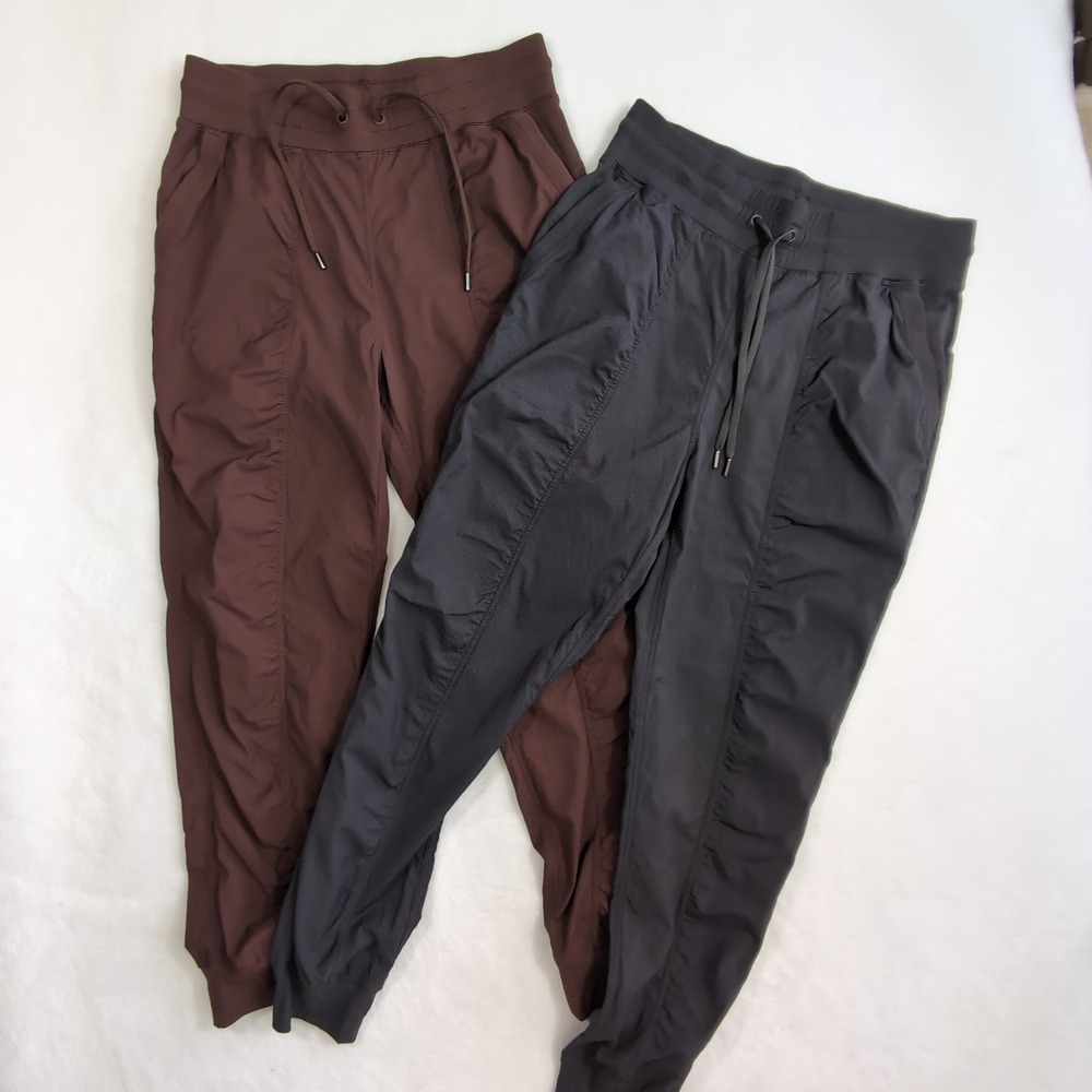 2 CRZ Yoga Striped Ruched Pocket Jogger Women 4 28" Bundle Lot Dance Studio Pant
